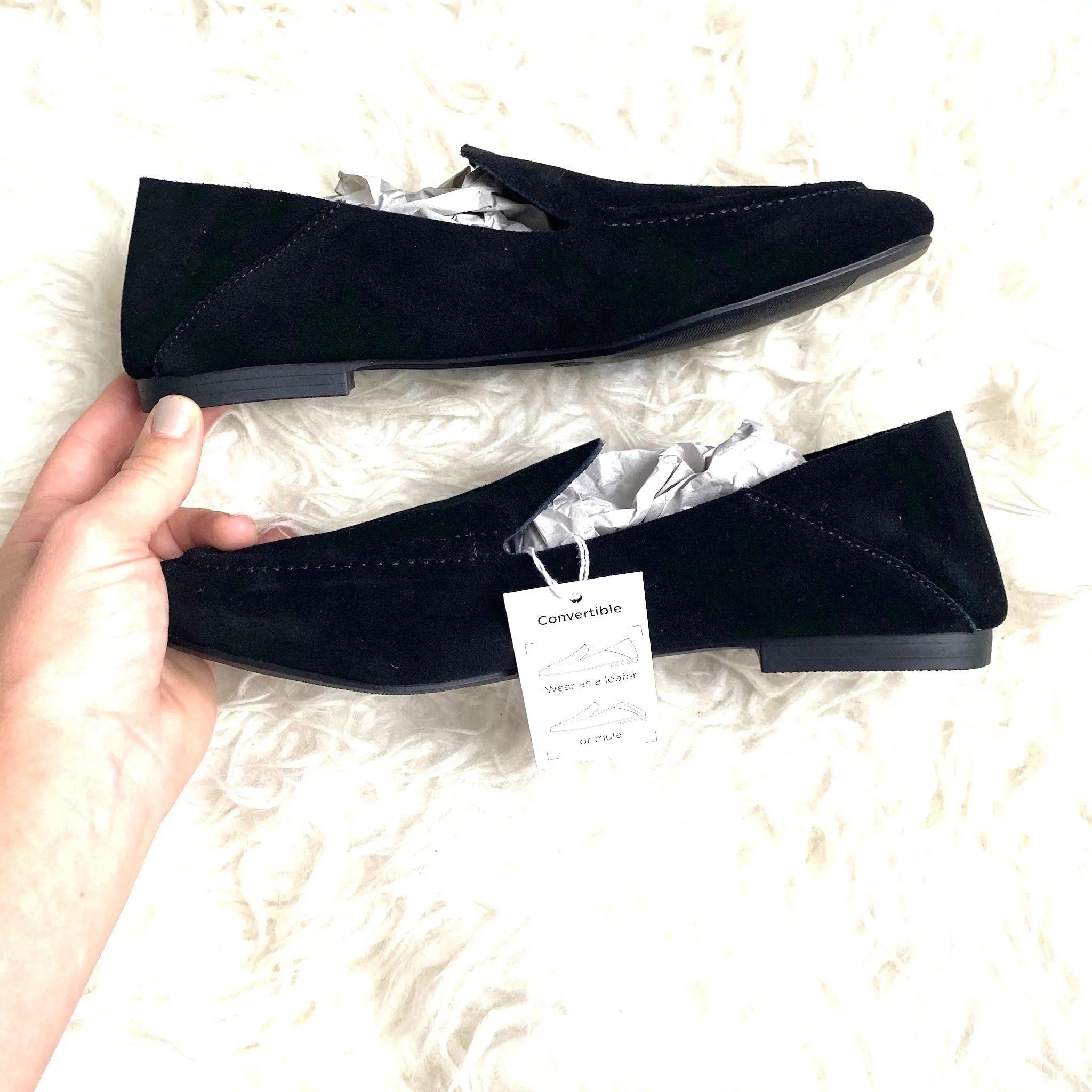 A New Day Black Loafer Convertible Mules NWT- Size 8.5