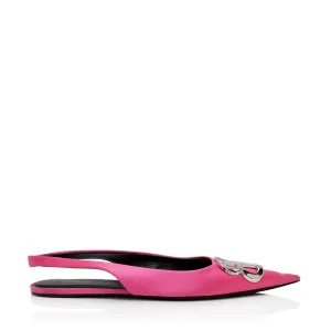 Balenciaga Satin BB Knife Slingback Flats - Size 6 / 36