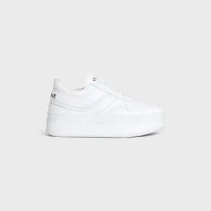 Block Sneakers With Wedge Outsole in Calfskin Optic White