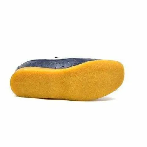 British Walkers Apollo Men's Navy and White Ostrich Leather Slip On