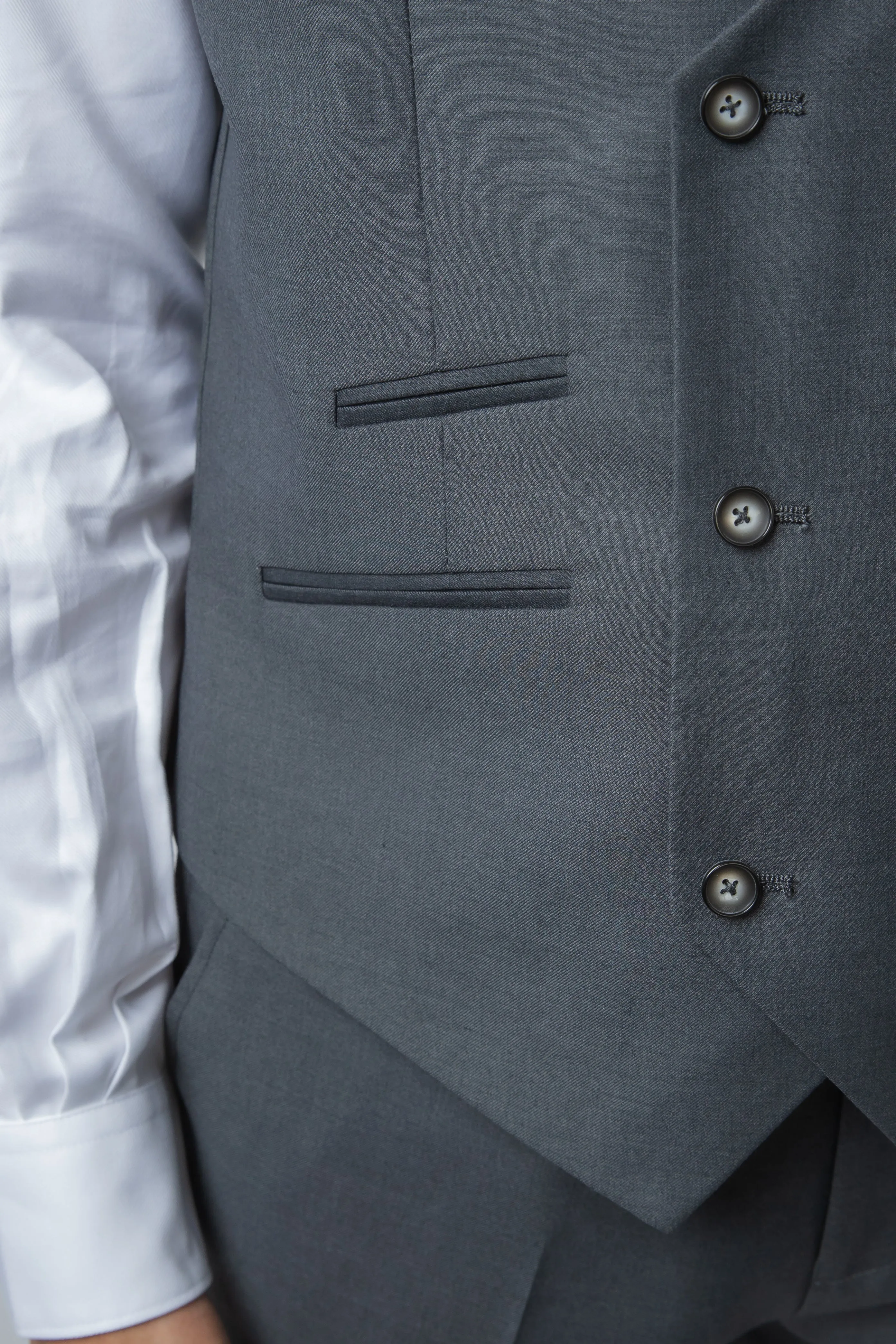 Dylan Dolphin Grey Double Breasted Waistcoat Suit :- Office Wear