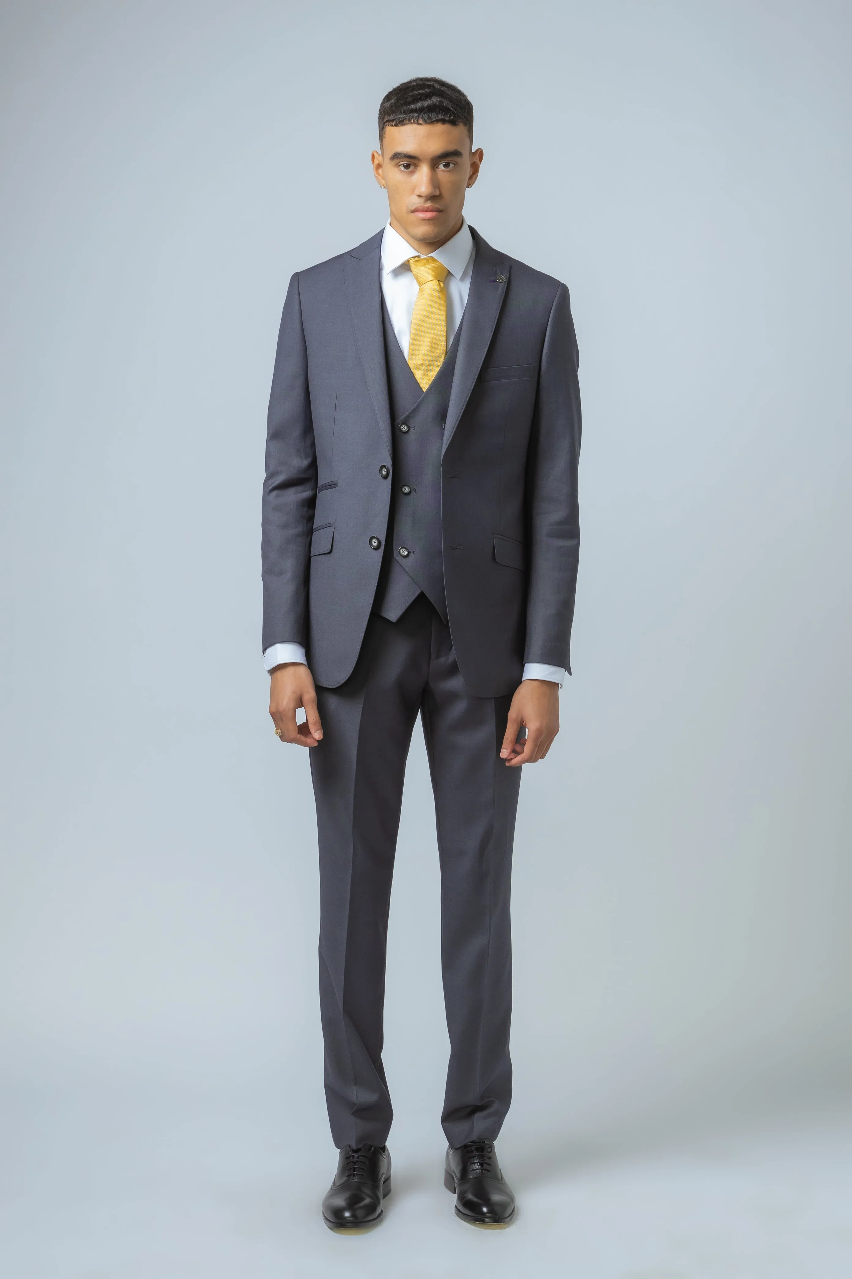 Dylan Dolphin Grey Double Breasted Waistcoat Suit :- Office Wear