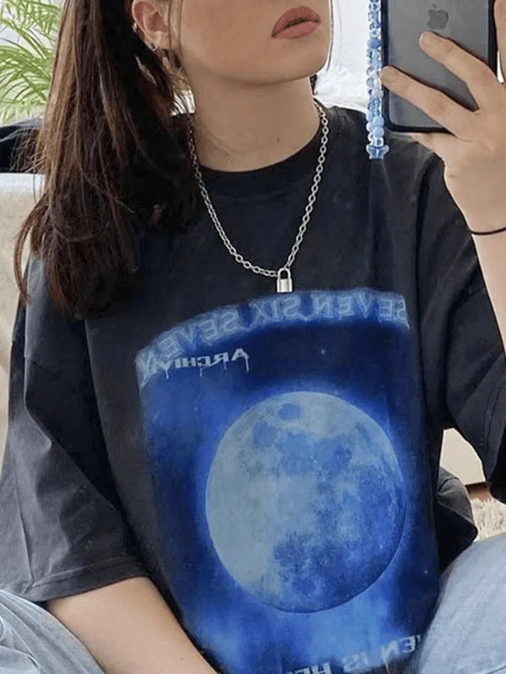 Joskaa Washed Moon Graphic Tee