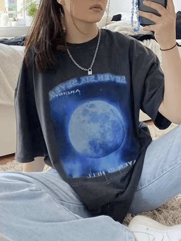 Joskaa Washed Moon Graphic Tee