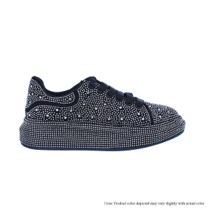 KINGDOM-2  SNEAKER W/ ALL COVERED STONES - BLACK