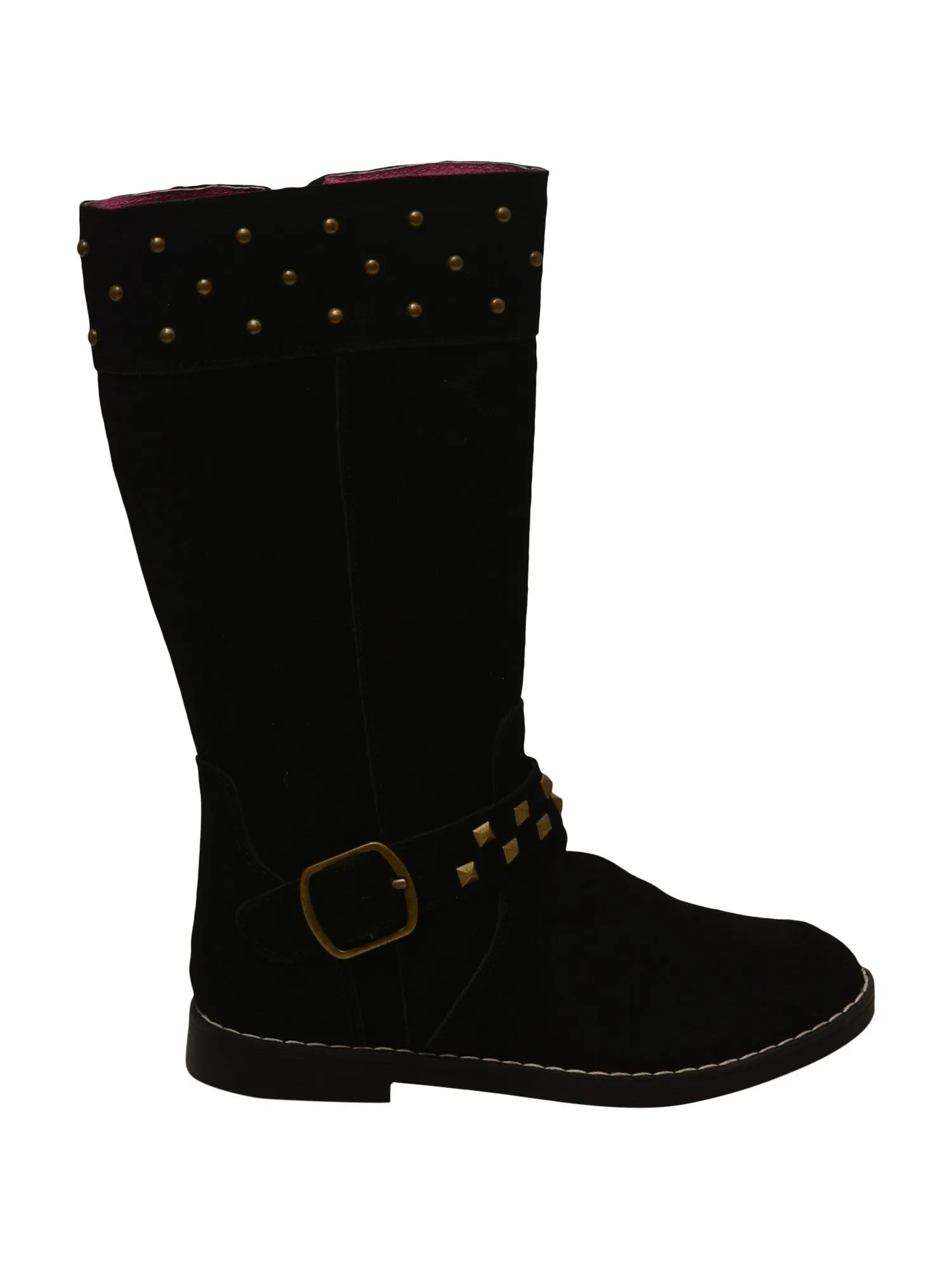 Little Girls Black Studded Side Zipper Tall Winter Boots 7-10 Toddler