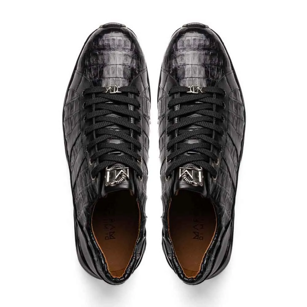 Marco Di Milano Nino Fashion Black Caiman Crocodile Sneaker