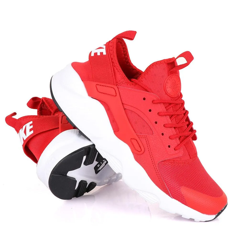 NK Huarache Ultra Red and White Sneaker