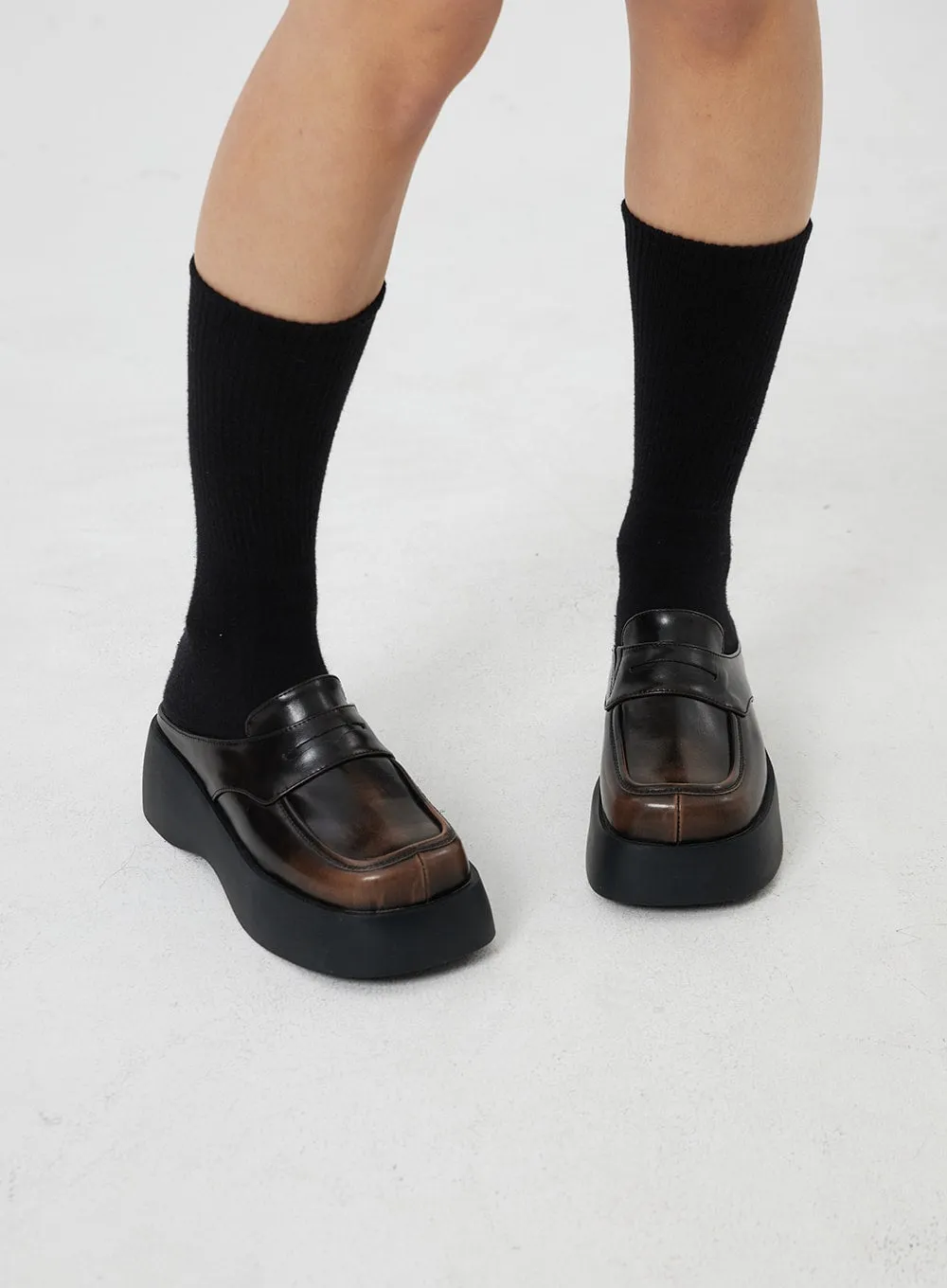 Platform Loafer Mules CF327