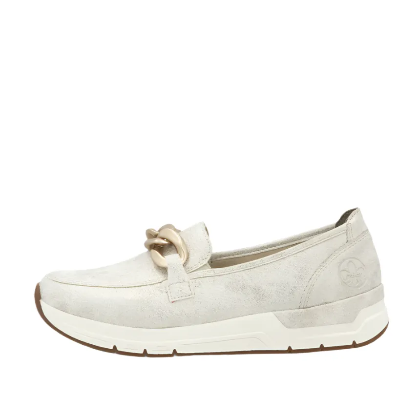 Rieker Womens Loafer 58944 Beige/Gold