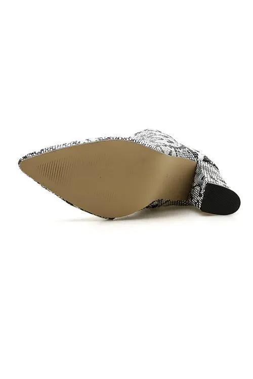 Snake Print High Heel Boots