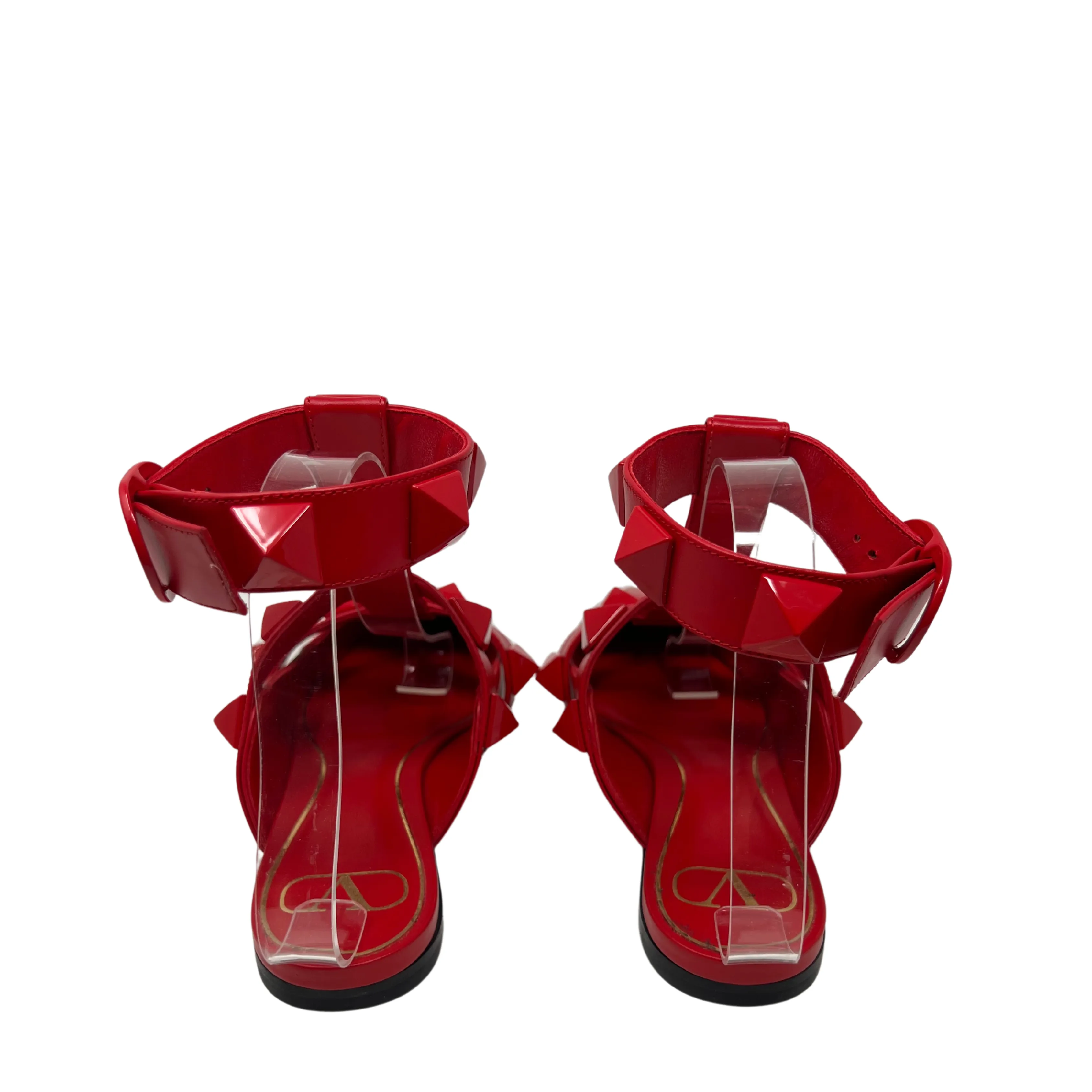 Valentino Red Roman Stud Flats - Size 37
